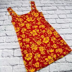 Zara Jacquard Mini Tank Dress Small Pink Orange Floral Jewel Detail